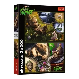 Trefl Puzzles - 2x200 - I am Groot / Marvel Guardians of the Galaxy_FSC Mix 70%
