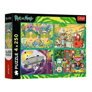 Trefl Puzzles - 4x250 - The twisted world of Rick and Morty / Warner Rick and Morty_FSC Mix 70%