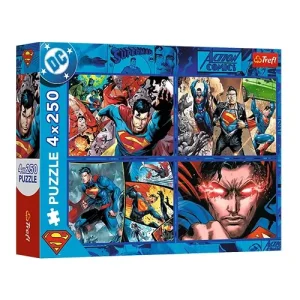 Trefl Puzzles - 4x250 - The Courage of Superman / Warner Superman_FSC Mix 70%