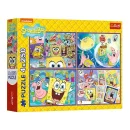 Trefl Puzzles - 4x250 - Crazy world of Spongebob / Viacom Spongebob_FSC Mix 70%