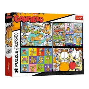 Trefl Puzzles - 4x250 - Garfield doesnt like Mondays / Garfield_FSC Mix 70%