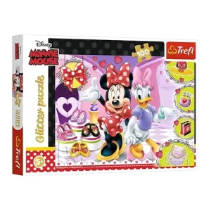 Trefl Puzzles - 100 Glitter - Minnie and trinkets / Disney Minnie