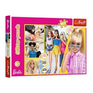 Trefl Puzzles - 100 Glitter - Glitter Barbie / Mattel, Barbie