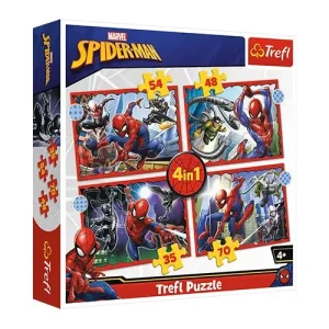 Trefl Puzzles - 4in1 - The heroic Spider-Man / Disney Marvel Spiderman
