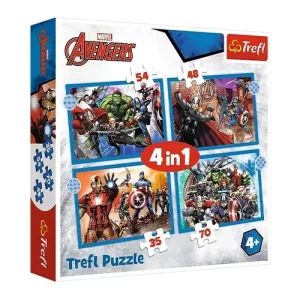 Trefl Puzzles - 4in1 - Brave Avengers / Disney Marvel The Avengers