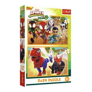 Trefl Puzzles - 2x24 - Spidey and dinosaurs / Spidey and his Amazing Friends Marvel_FSC Mix 70%