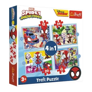 Trefl Puzzles - 4in1 (12, 15, 20, 24) - Spidays team / Spiday and his Amazing Friends