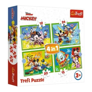 Trefl Puzzles - 4in1 (12, 15, 20, 24) - Among the friends / Disney Mickey Mouse Funhouse