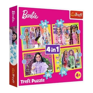 Trefl Puzzles - 4in1 - Happy world of Barbie / Mattel, Barbie