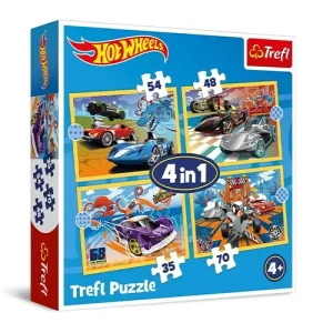Trefl Puzzles - 4in1 - Hot Wheels vehicles / Mattel Hot Wheels