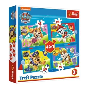 Trefl Puzzles - 4in1 (12, 15, 20, 24) - Running Pupies / Viacom PAW Patrol