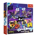 Trefl Puzzles - 4in1 - Meet Batwheels / Warner Batwheels