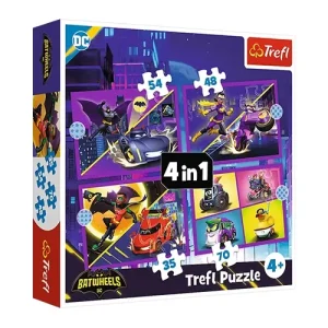 Trefl Puzzles - 4in1 - Meet Batwheels / Warner Batwheels