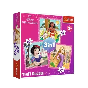 Trefl Puzzles - 3in1 - Beautiful flowers / Disney Princess