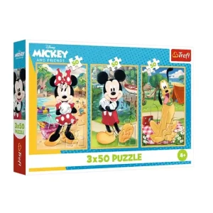 Trefl Puzzles - 3x50 - Mouse on holiday / Disney Mickey Mouse and Friendsl_FSC Mix 70%